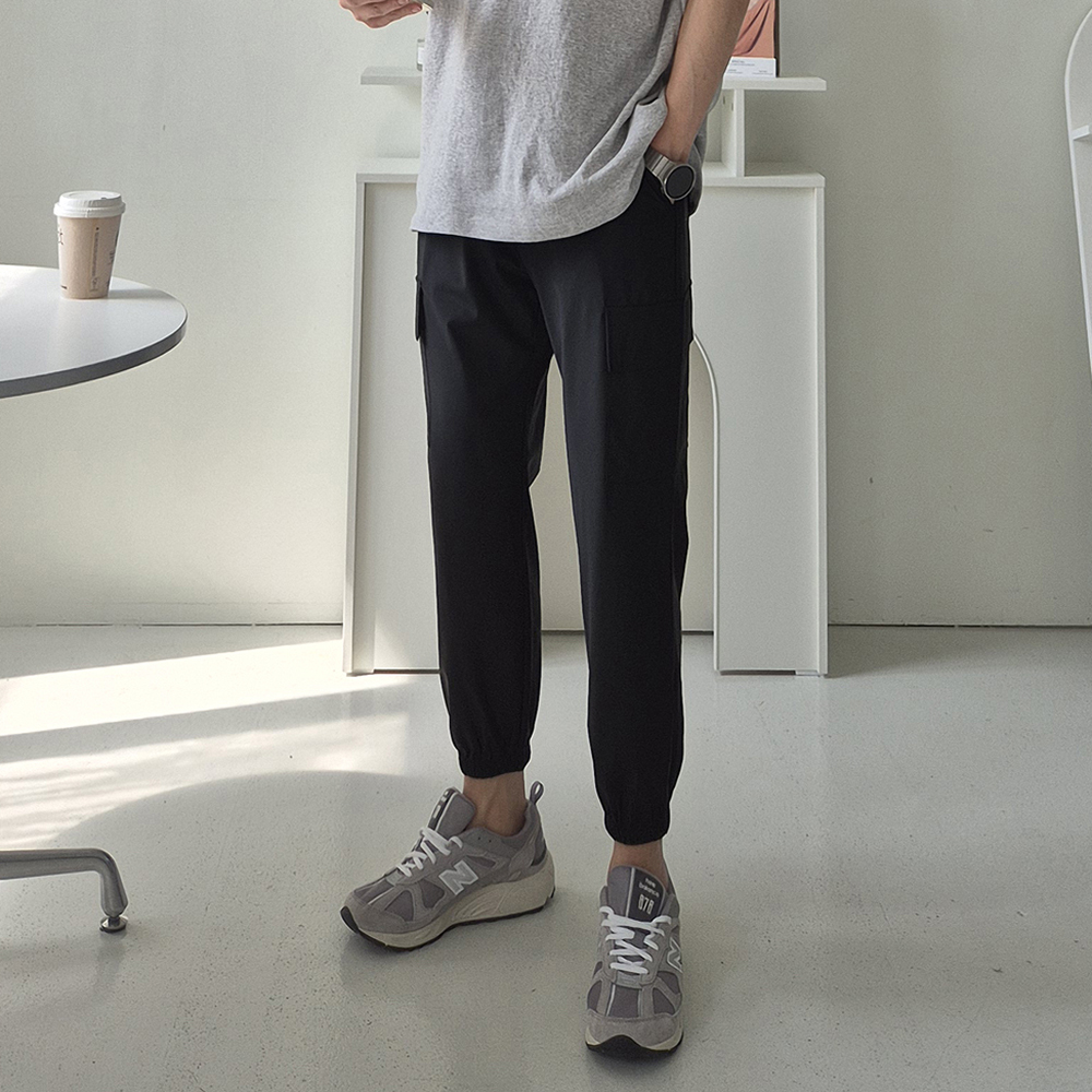 남자 바지 여름 아이스 카고 조거 팬츠 남자냉장고바지 - 상품 이미지