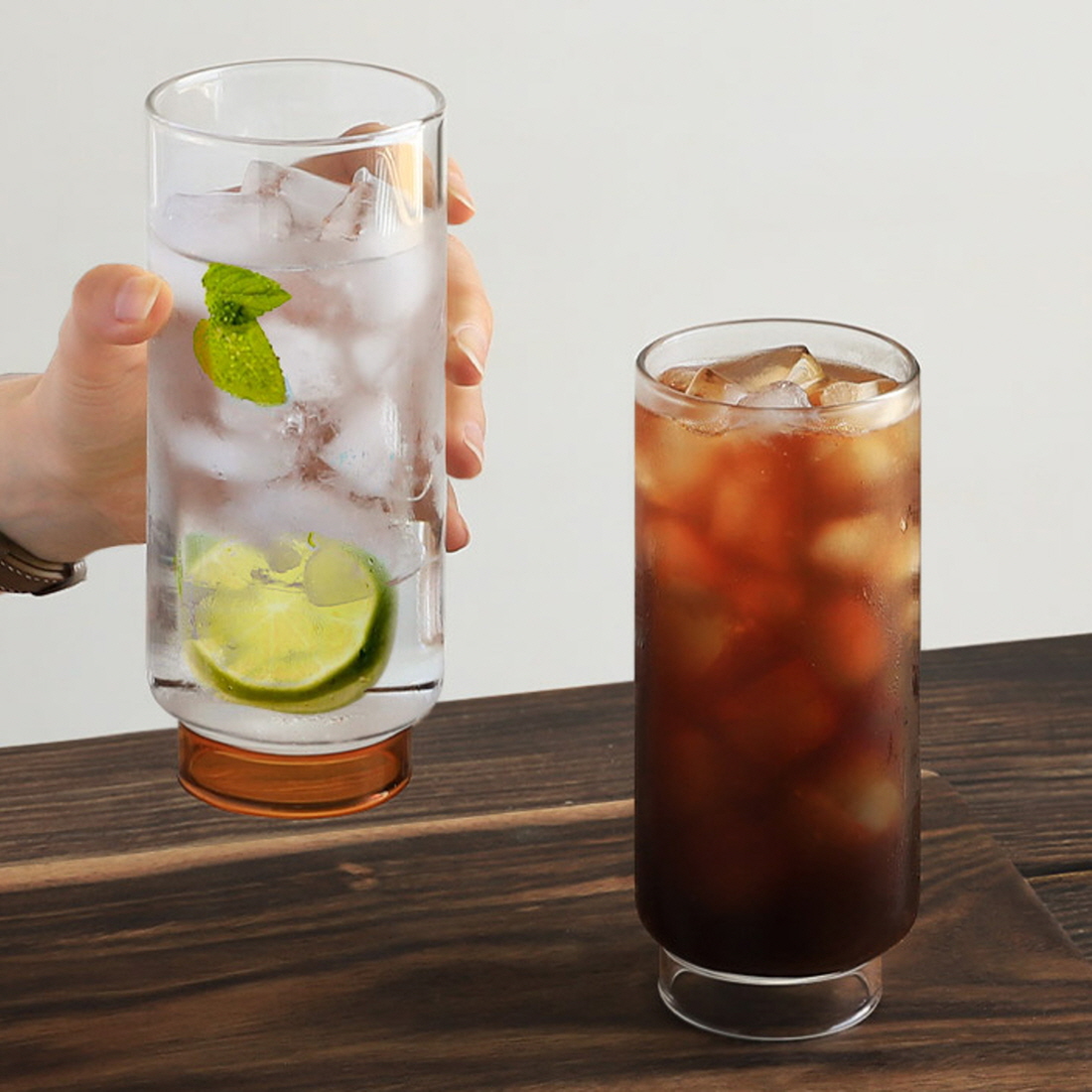 [2잔] 일자컵 낮은굽 내열 아이스아메리카노 아인슈페너 플랫화이트 냉커피잔 500ml 이미지 6