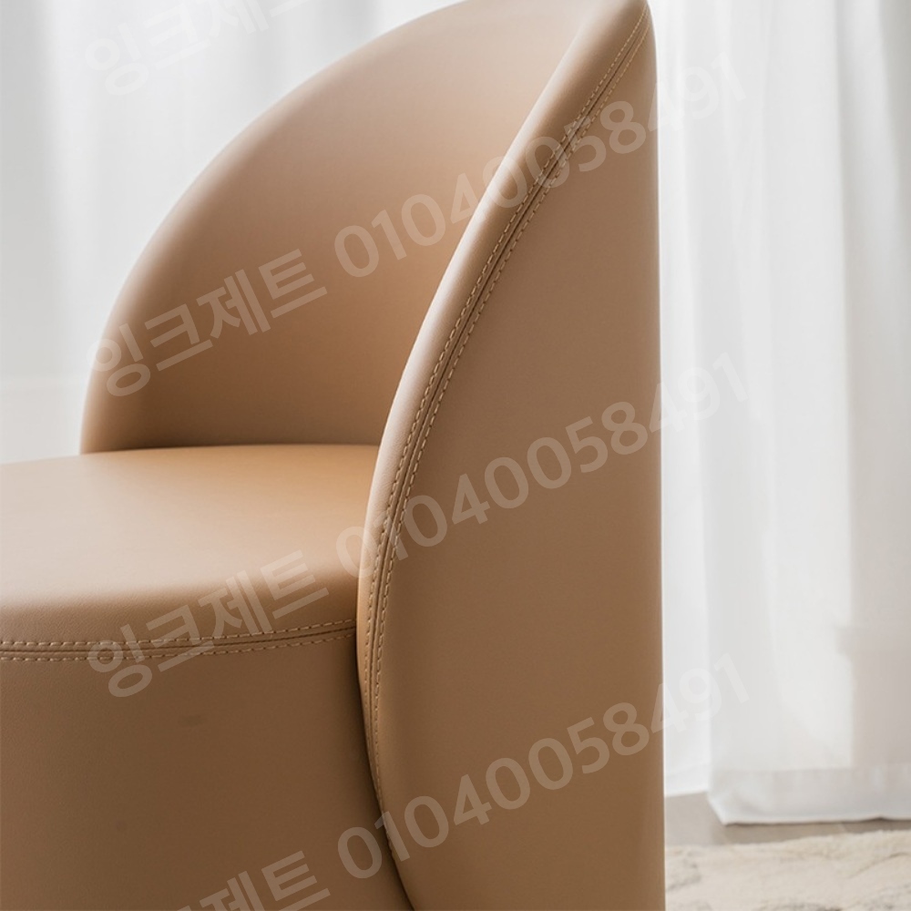 미용실 보조의자 살롱 등받이 회전 바퀴달린 체어 쿠션 - 상세 이미지 5