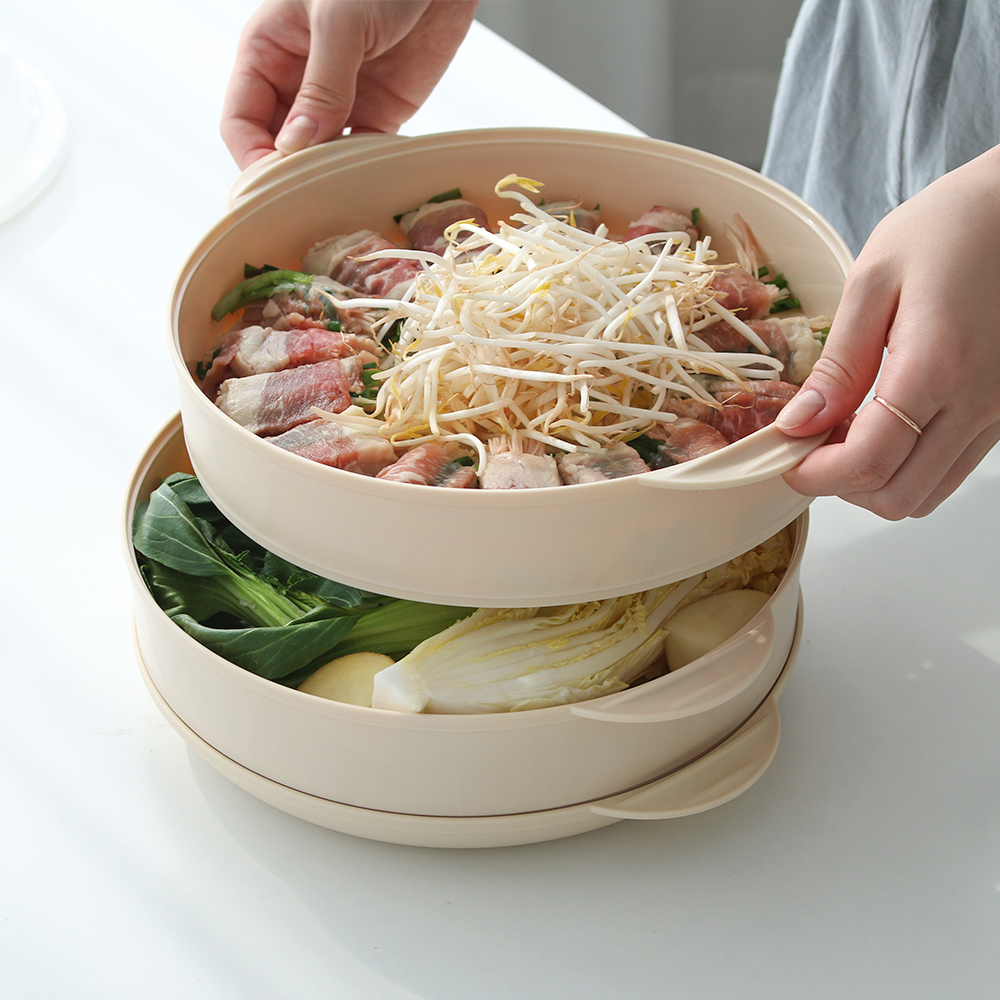 칸칸 전자레인지용 안전한 만능 찜기 2단 세트 찬합 감자찜 고구마찜 강아지 화식 만들기