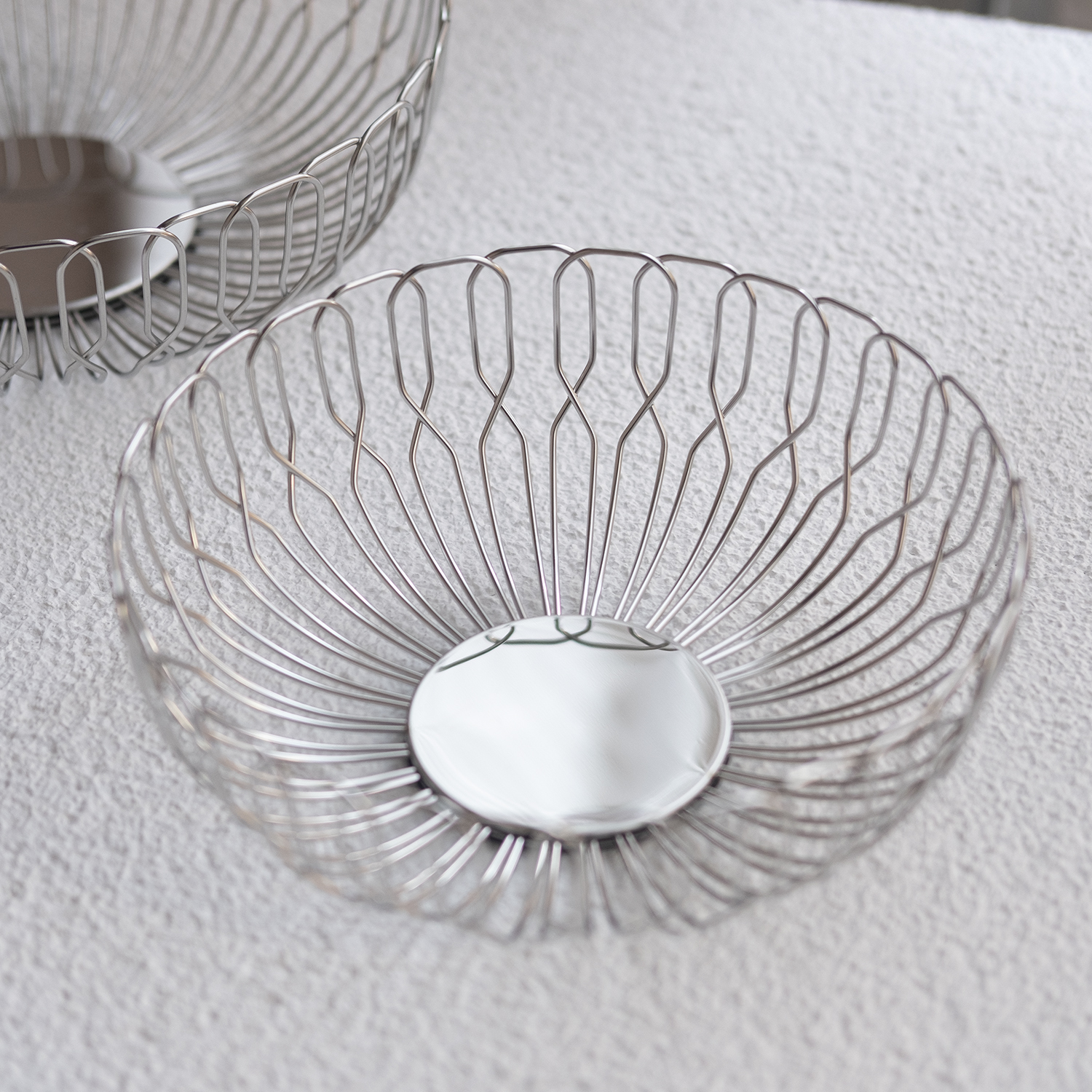 빌라트 스텐 와이어 꼬임 M 주방 팬트리 과일 야채 수납 철제 바구니 물 빠짐