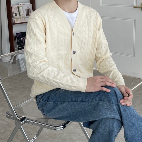 남자꽈배기가디건 남자브이넥가디건 이미지 4