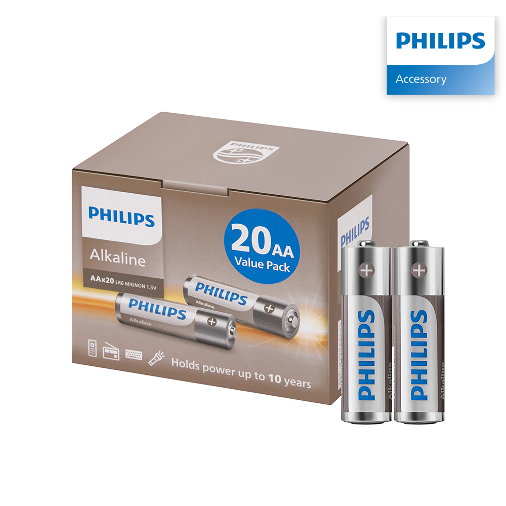 필립스 알카라인 AA 대용량 건전지 20개 LR6A20C