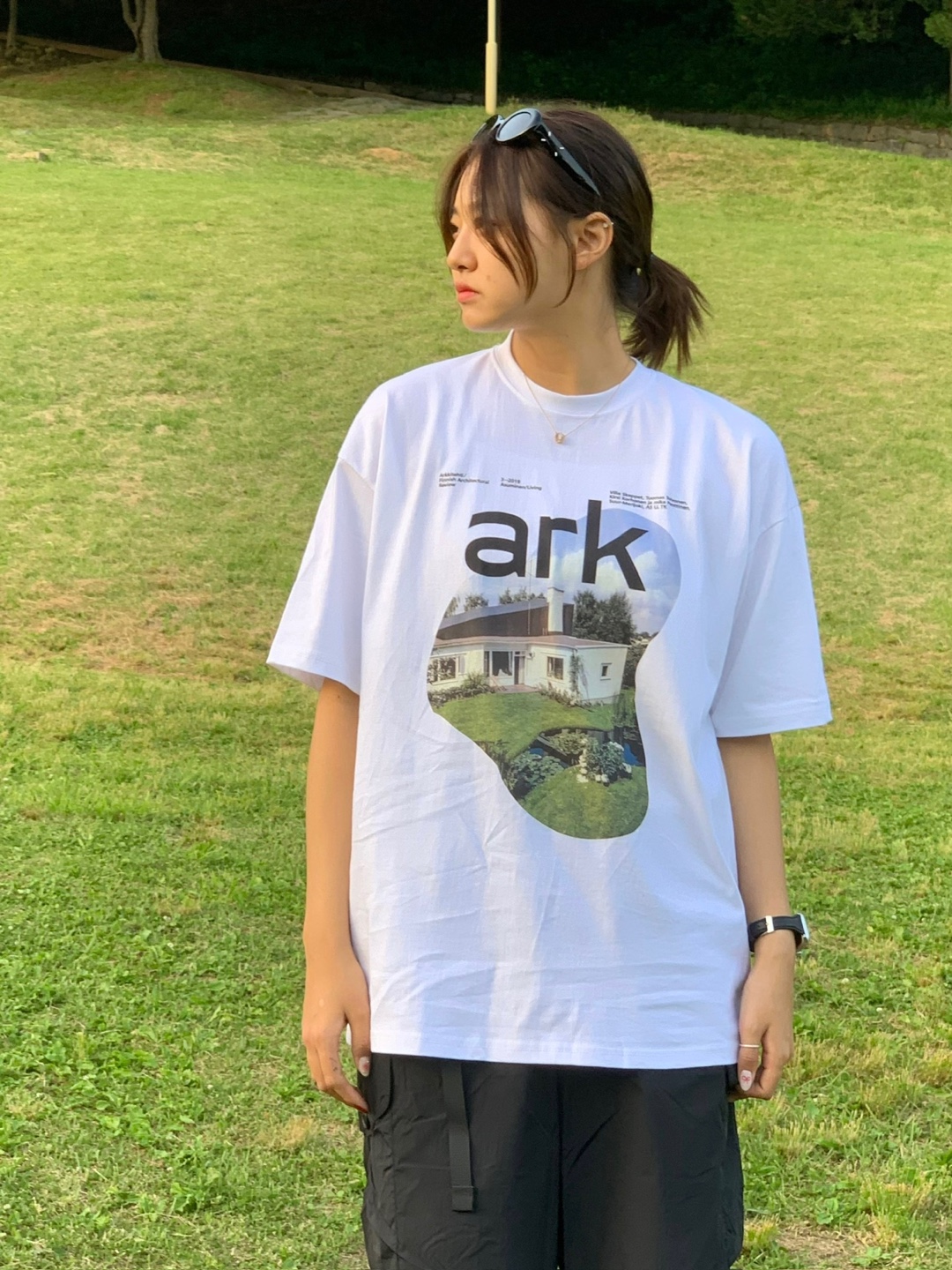 남녀공용 Ark반팔티 오버핏 박스티 커플티 - 상세 이미지 2