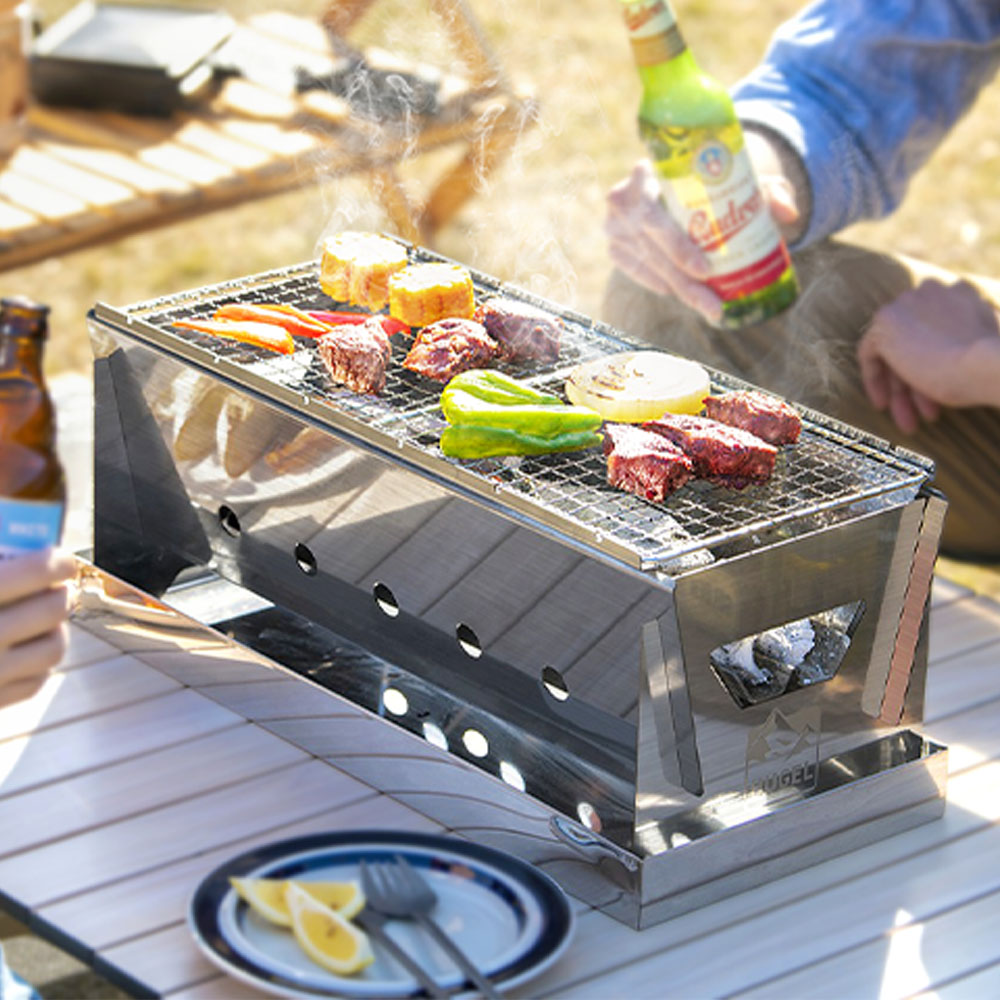 휴겔 캠핑 장작 화로대 바베큐 스토브 접이식 숯불 야끼 화로 야외 바베큐 그릴 500