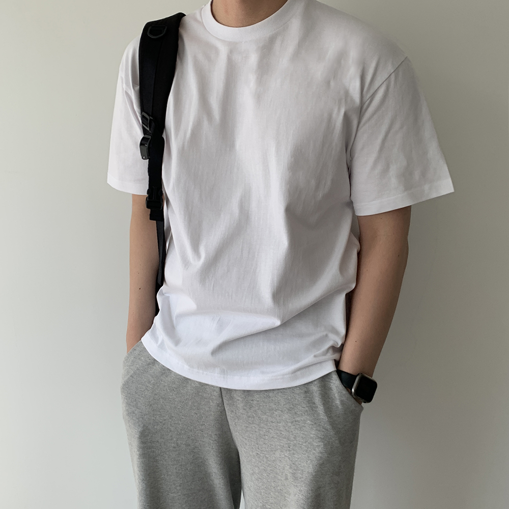 1+1 16수반팔티 짐웨어오버핏 안비치는흰티 남자흰색반팔티 헬창옷 오버핏짐웨어 - 상세 이미지 3