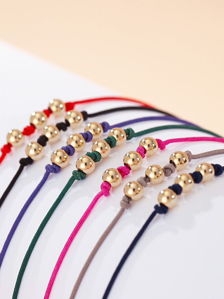 14K 하이3볼 행운 실팔찌 실발찌 2종 10색 (택1) - 상세 이미지 3