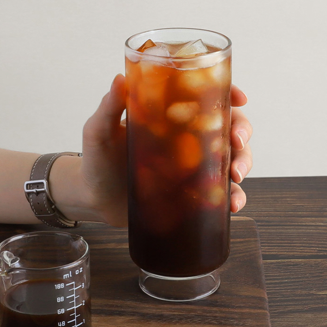 [2잔] 일자컵 낮은굽 내열 아이스아메리카노 아인슈페너 플랫화이트 냉커피잔 500ml - 상세 이미지 2