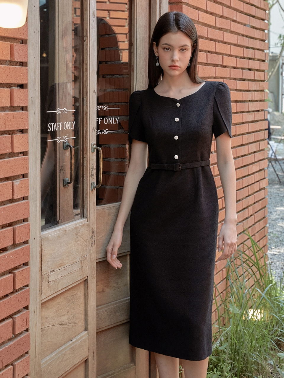[쥴리앤칼라]24SS 칼라87 시크릿가든 튤립 트위드 원피스 핑크 - 상세 이미지 4