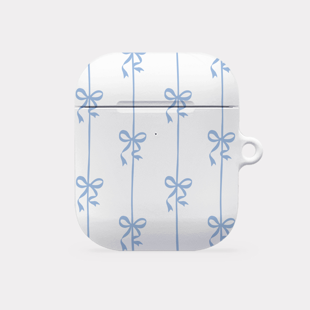 line ribbon pattern 에어팟 1 2 케이스 하드 blue ribbon - 상세 이미지 2