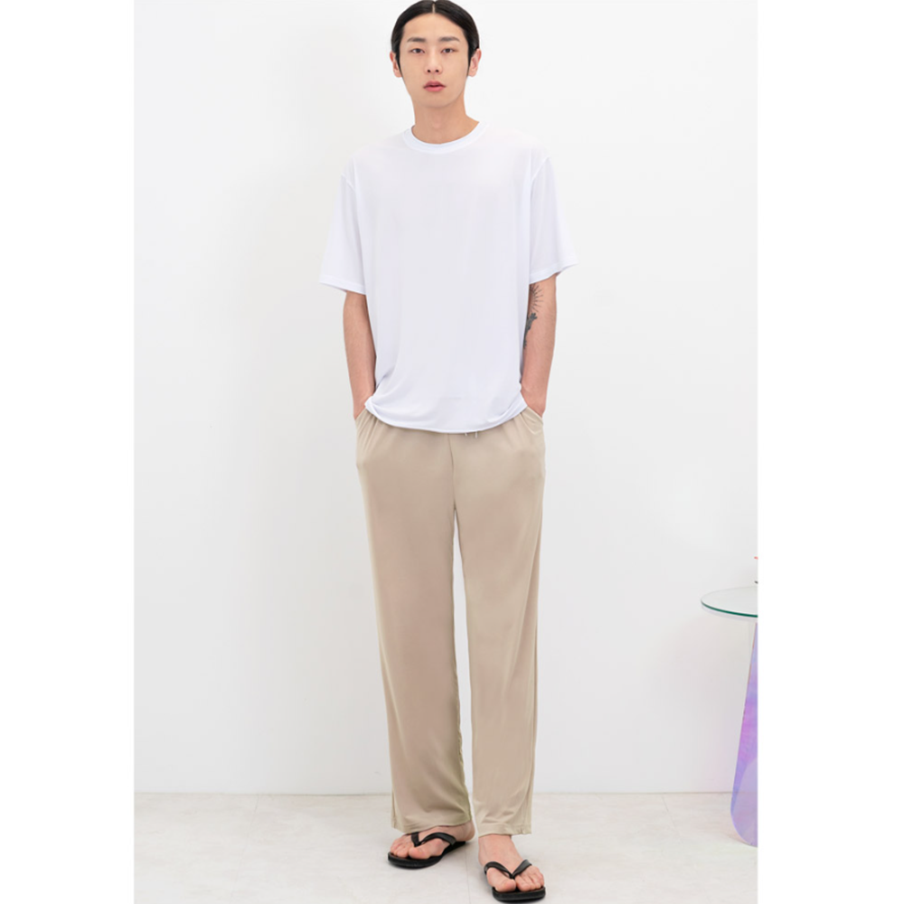 흰색무지티 쿨소재 레이어드 남자 냉장고 냉감 반팔 티셔츠 - 상세 이미지 4