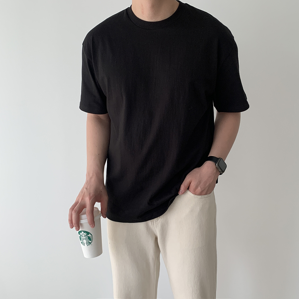 1+1 16수반팔티 짐웨어오버핏 안비치는흰티 남자흰색반팔티 헬창옷 오버핏짐웨어 - 상세 이미지 5
