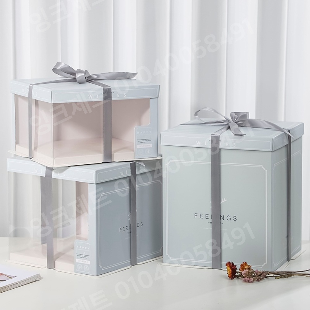 선물 상자 선물용 화이트 생일 포장지 답례품 케익 - 상세 이미지 3