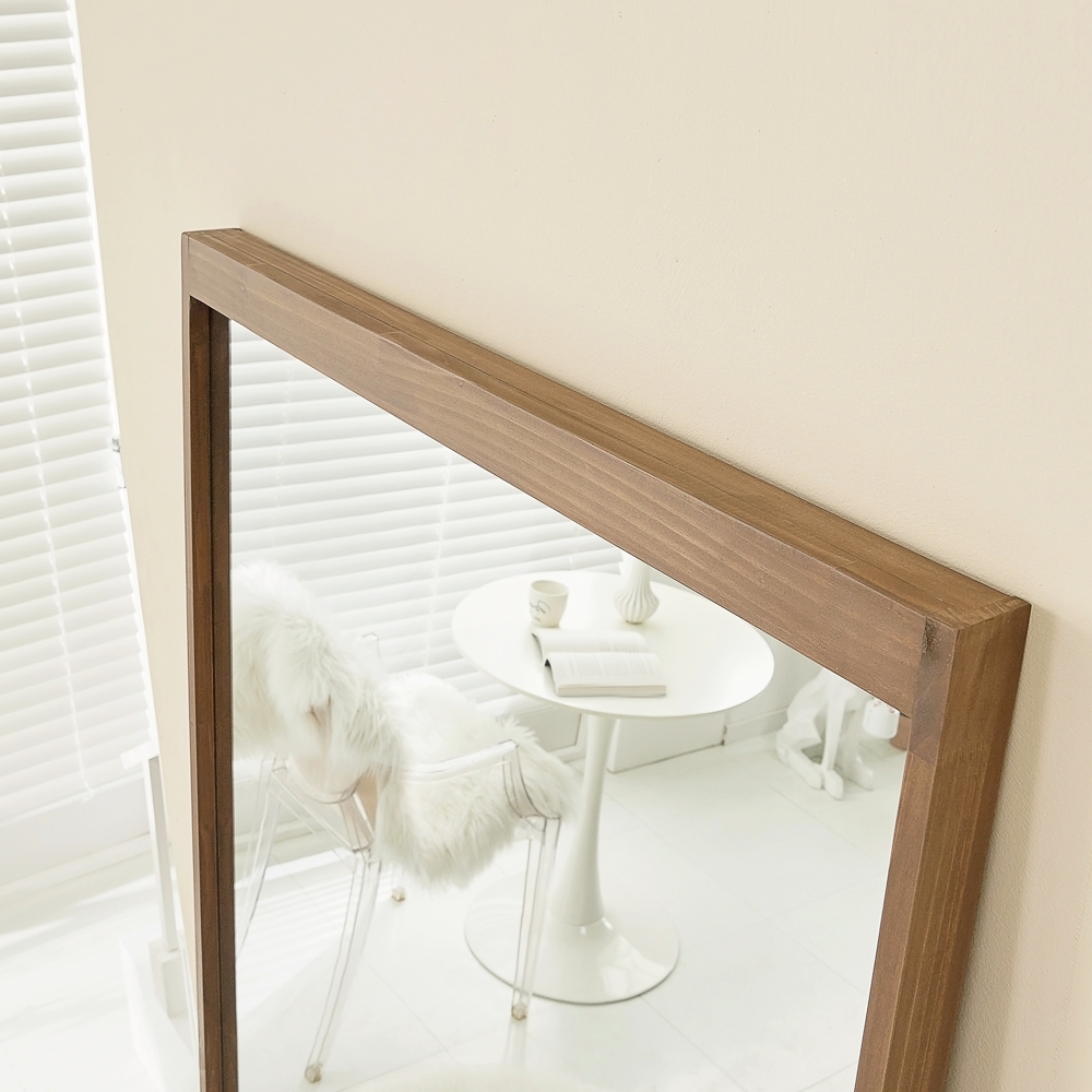 왜곡없는 현관문 장거울 연습실 원목 현관 우드 스탠드 전신거울