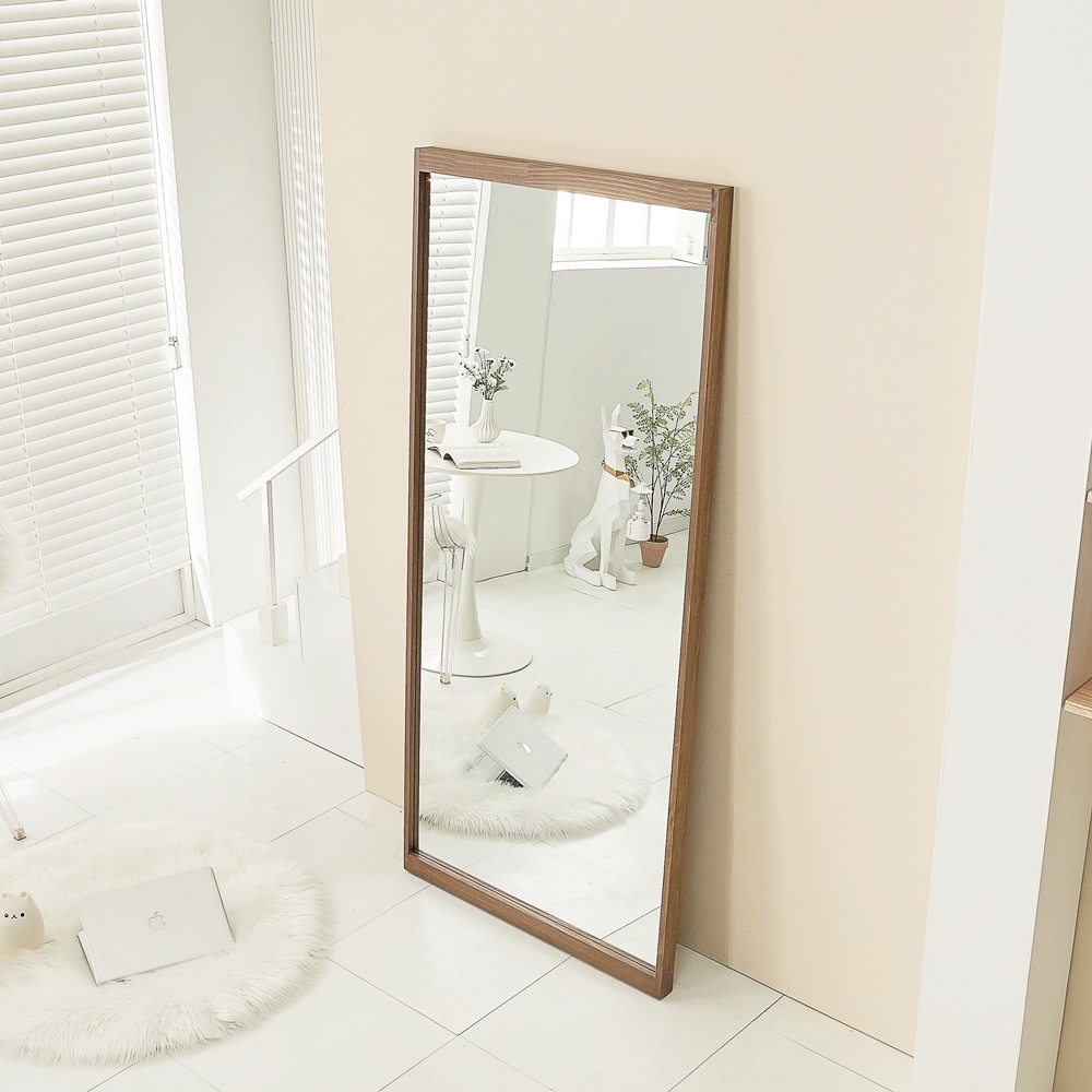 왜곡없는 현관문 장거울 연습실 원목 현관 우드 스탠드 전신거울