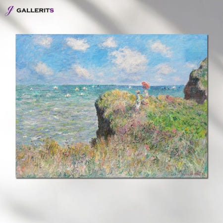 [주식회사 그리츠][갤러리츠] 모네 그림 푸르빌 절벽의 산책 인테리어 명화 특대형