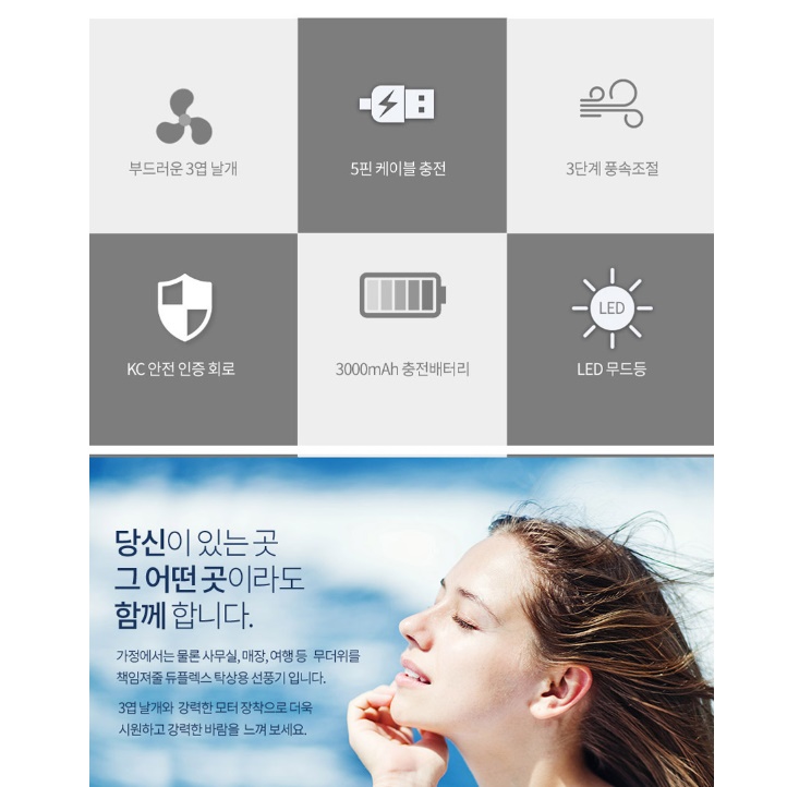 초미니 초소형선풍기 여행 여행용선풍기 강아지 차박용 낚시선풍기 - 상세 이미지 3