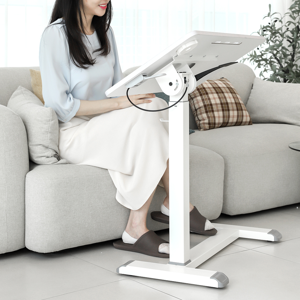 이동식 유압식 사이드테이블 각도조절 높이조절 소파 침대 거실 이동형 보조책상