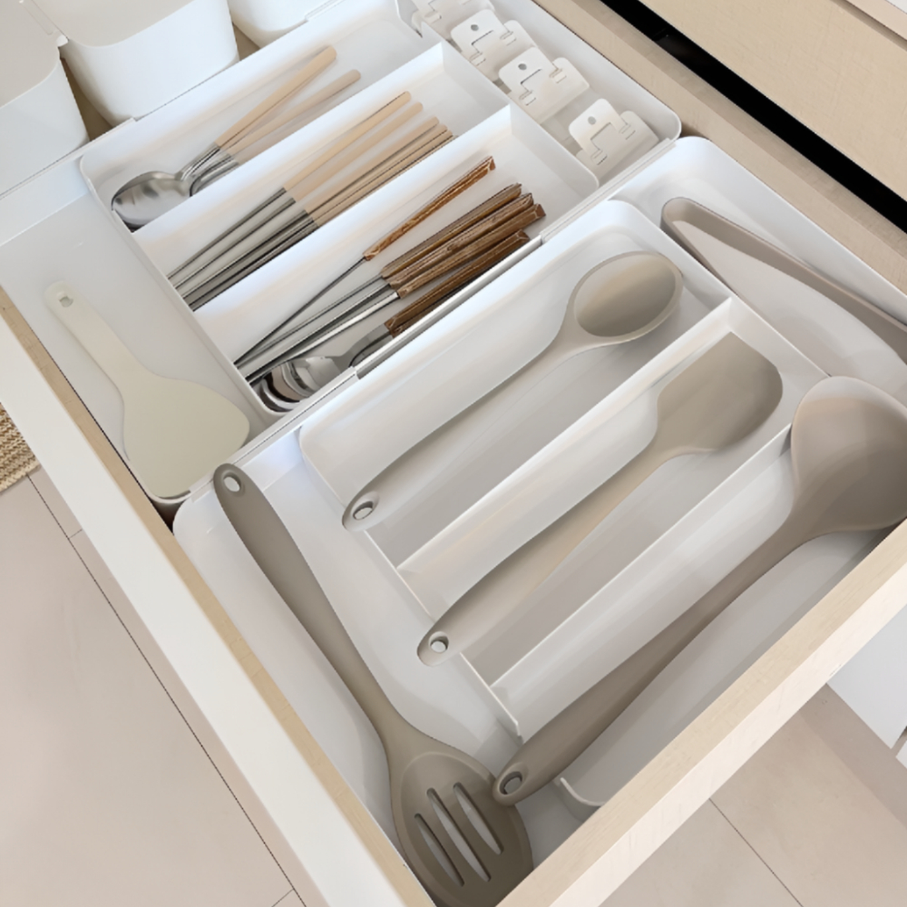 연장 수저통 수저 보관함 칸 슬롯 추가 조절