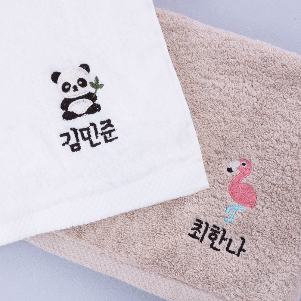 [주문제작]세면타월 송월 사바나 01 판다 180g White - 상품 이미지