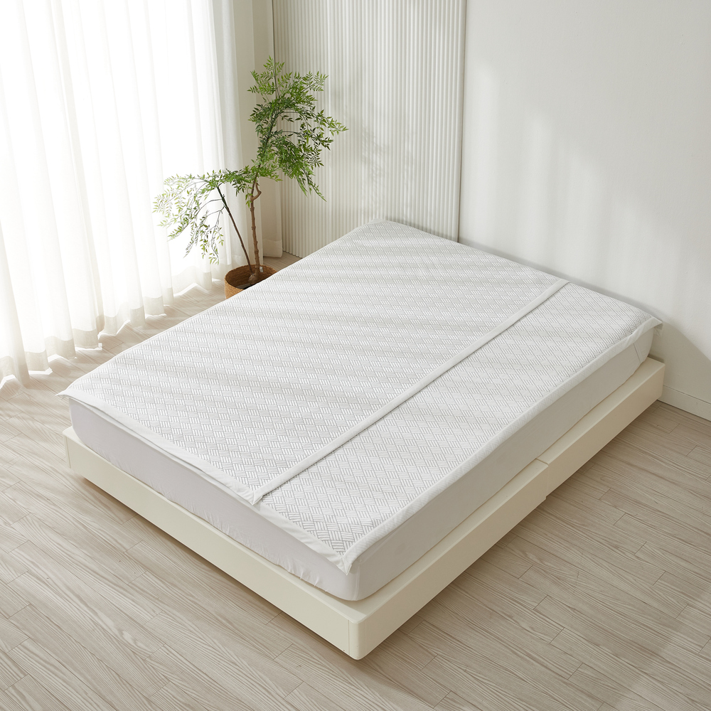 한일의료기 듀라론 100% 냉감패드 국산 휴비스 여름 침대 냉각 패드 고정밴드 SS