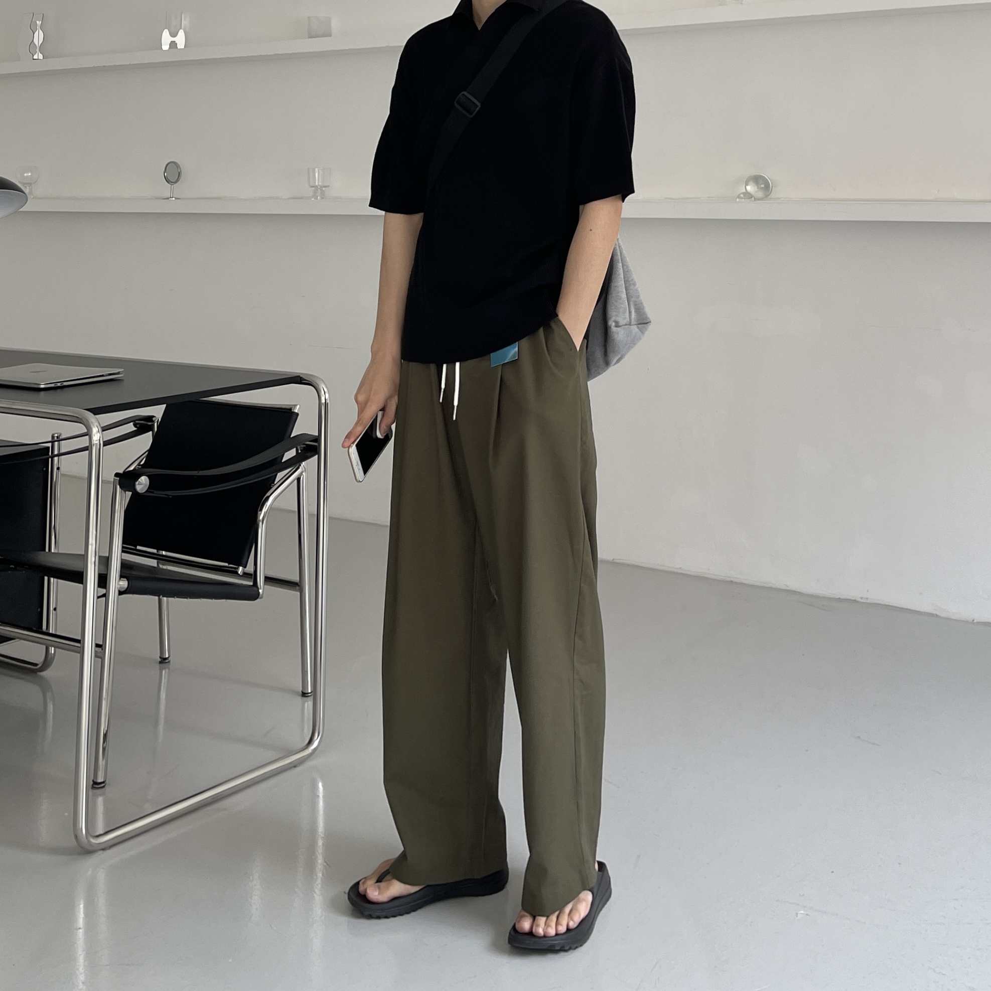 남자린넨바지 남자와이드팬츠 통큰바지 이미지 6