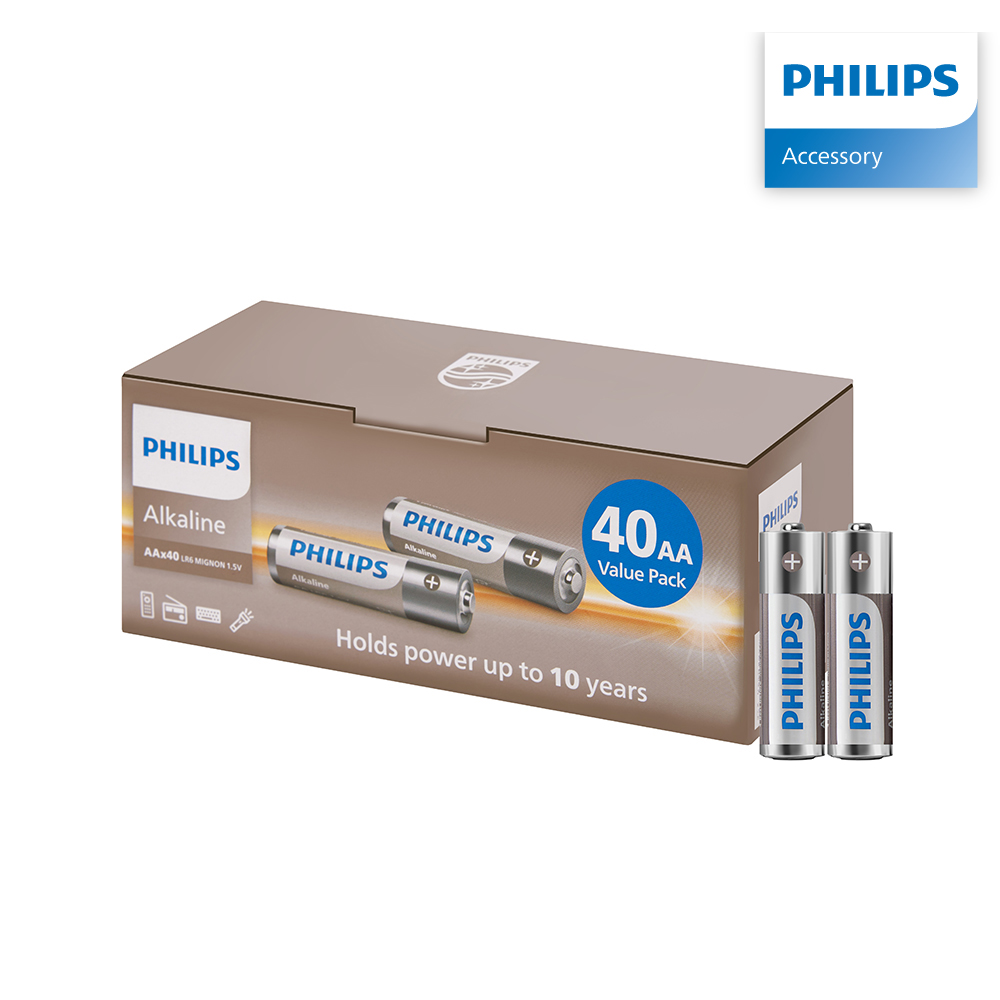 필립스 알카라인 AA 대용량 건전지 40개 LR6A40C