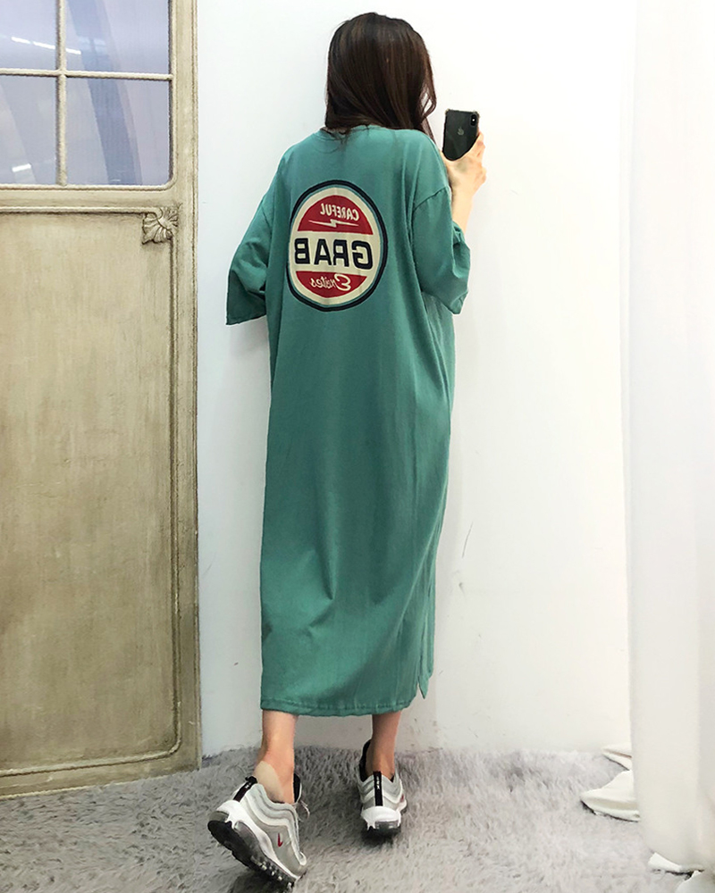 빈티지 레터링 이지룩 롱원피스 - 메인 이미지