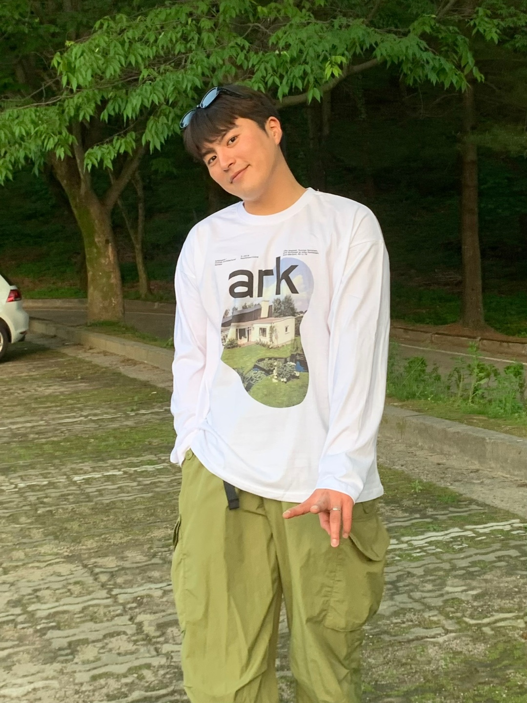 남녀공용 Ark반팔티 오버핏 박스티 커플티 - 상세 이미지 3