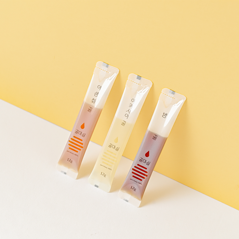 꿀마실 꿀스틱 국내산 자연 벌꿀 12g 3종 아카시아꿀 10개 돌잔치 결혼식 답례품 - 상세 이미지 2