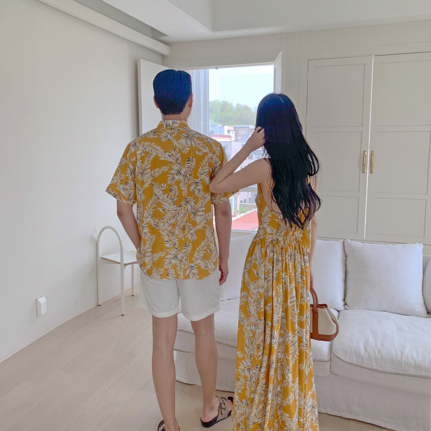 [꼬낄] 옐로우 플라워 하와이안 가족여행룩, 바캉스 야자수원피스,휴양지여름옷,빅사이즈 가족룩 상세 이미지 10