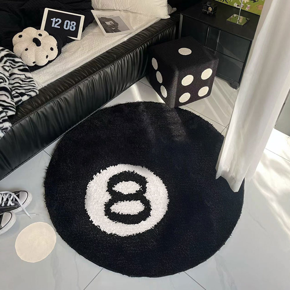 귀여운 8번공 인테리어 침실 원형 러그 대형 워셔블 중형 디자인 사계절 카페트