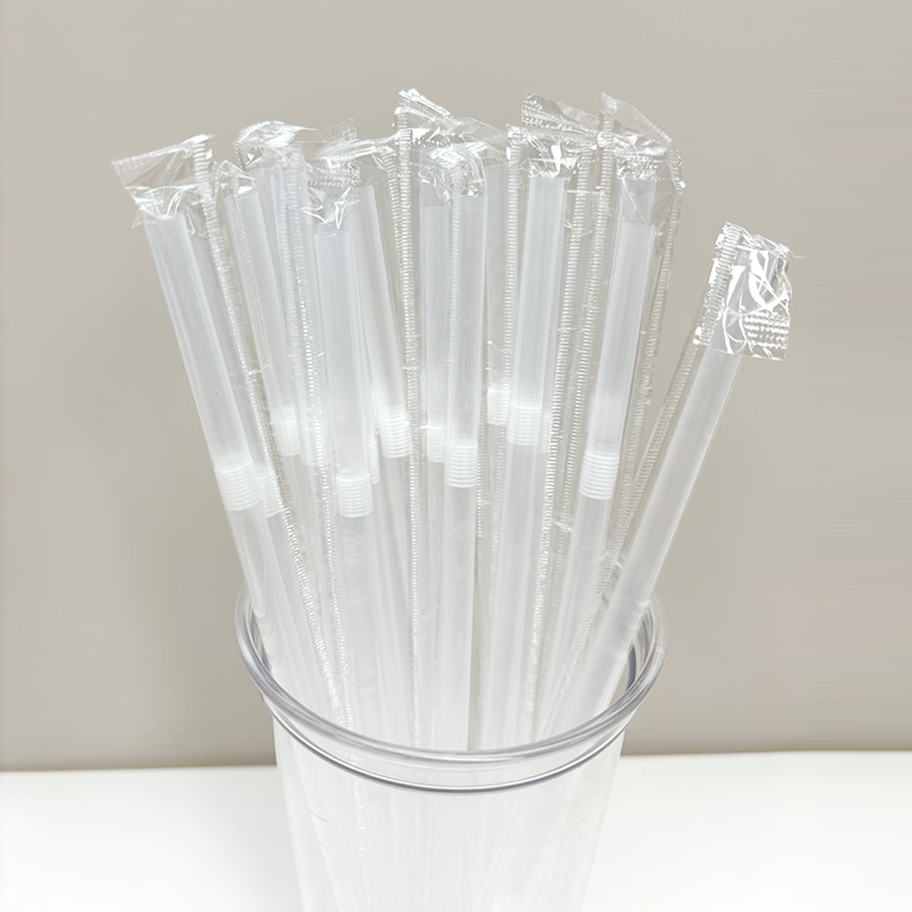 자바라 플라스틱 투명 빨대 7x210mm 개별포장 500개 - 상세 이미지 2