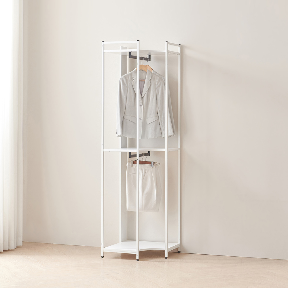 동서가구 디넬 시스템행거 조립식 600 철제 드레스룸 행거 코너장 DF923358