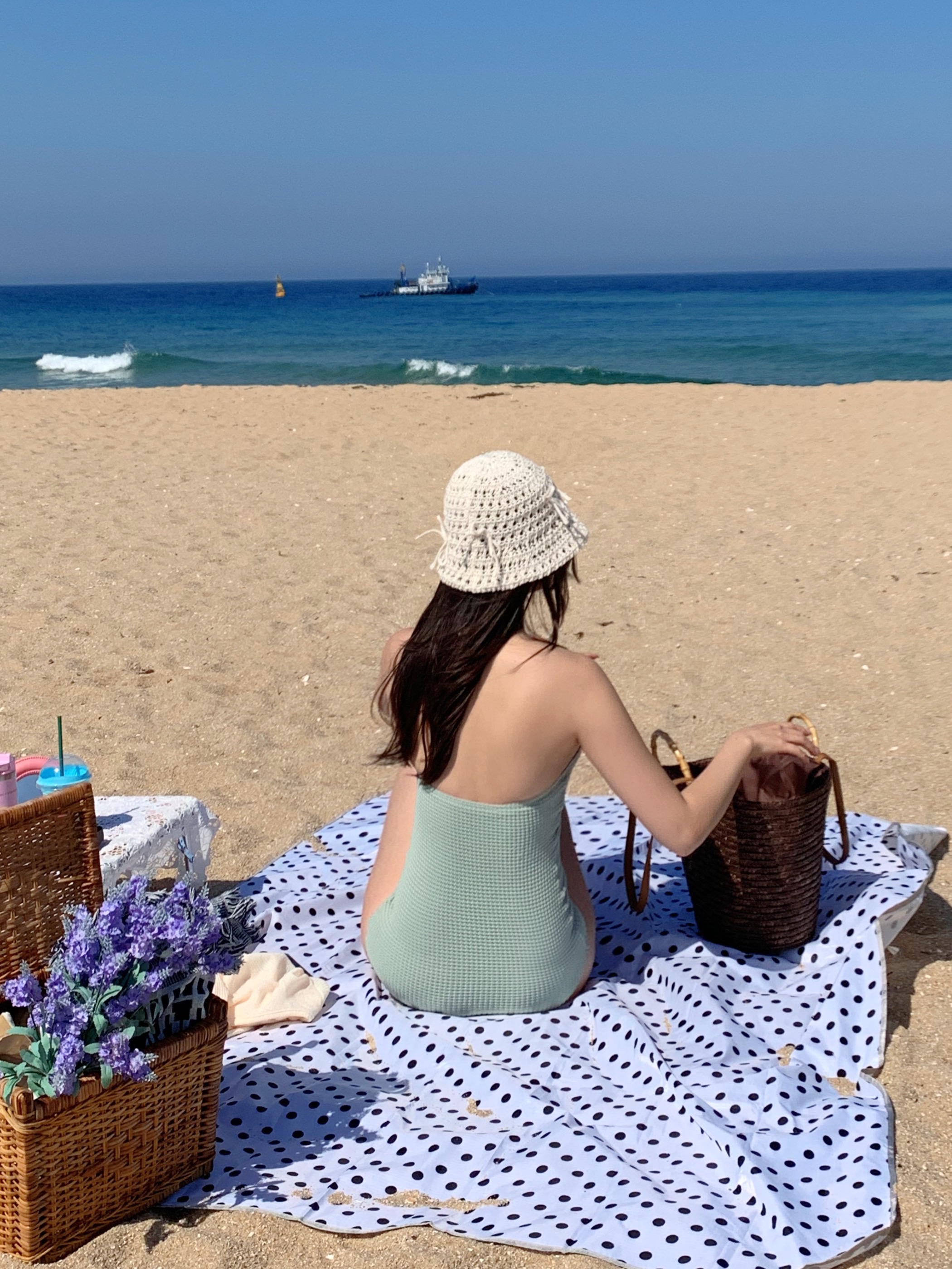 [편한스판] 홀터넥 모노키니 심플 셔링 수영복 휴양지 여름 비키니 호캉스 상세 이미지 11