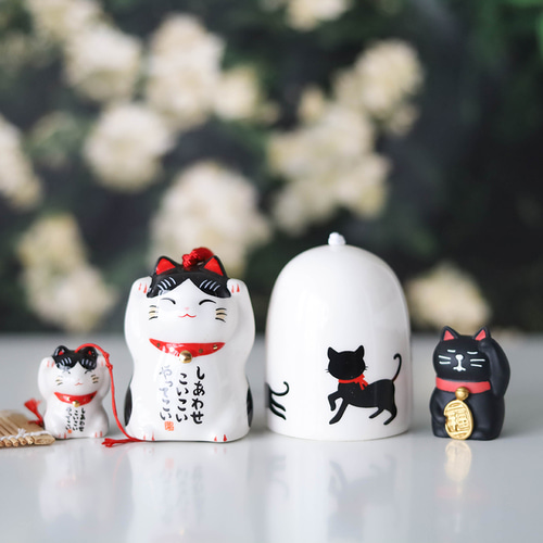 일본 검정고양이 고양이 후우링 도자기 후우링 풍경종 도어벨 후링