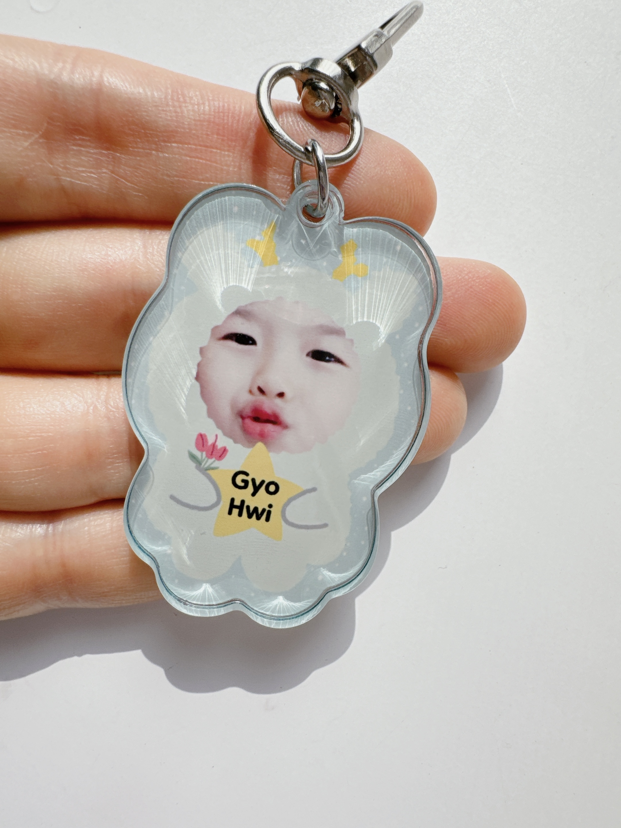 대두 포토 키링 네임택 이름표 유치원 어린이집 준비물 고리 가방 키홀더 굿즈 아크릴 네임 - 상세 이미지 5