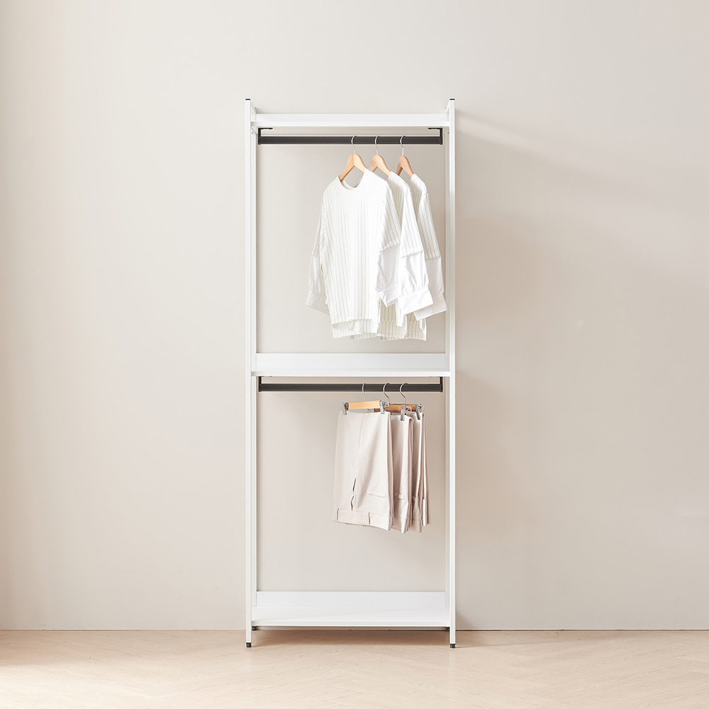 동서가구 디넬 시스템행거 조립식 800 철제 드레스룸 2단 행거 옷장 DF923364