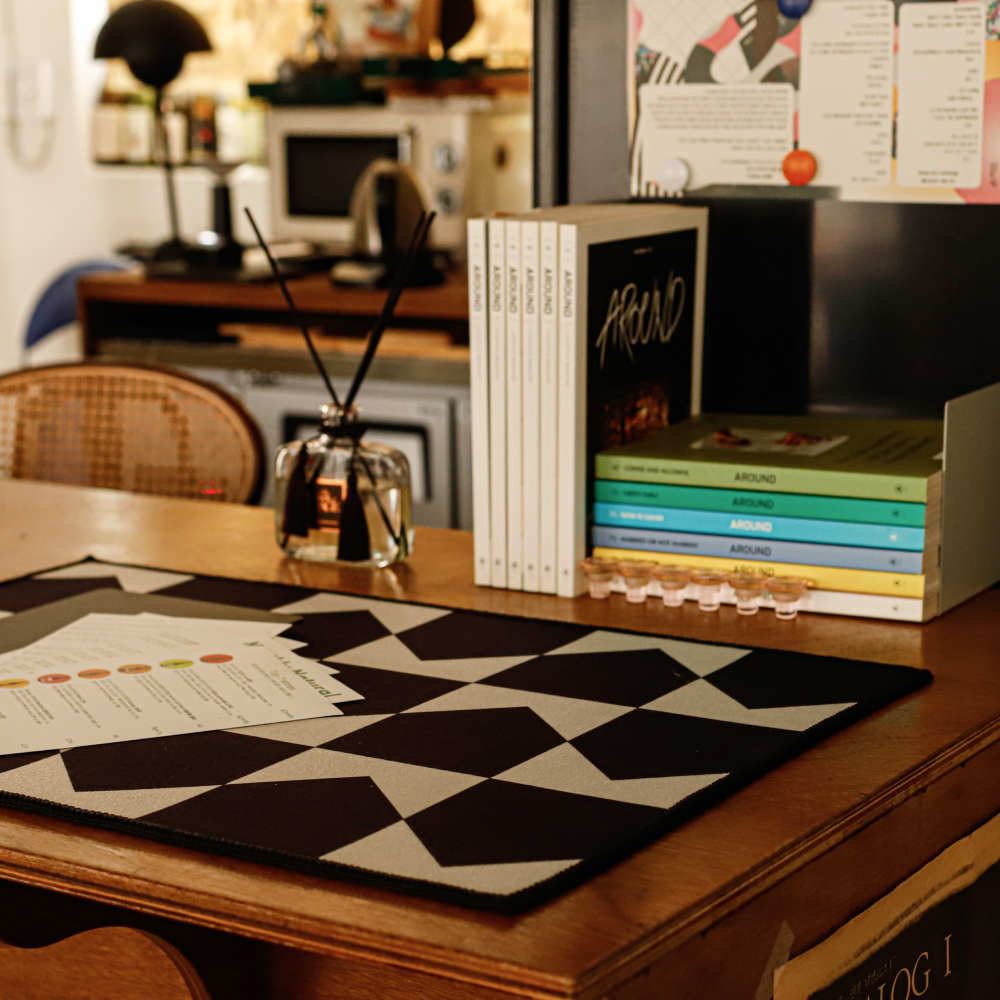 [에모프] 비비 체커보드 도어매트 주방 발매트 현관러그 50x70