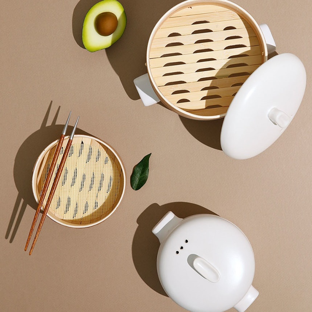감성 세라믹 대나무 찜기 만두 감자 고구마 생선 소형 찜 가정용