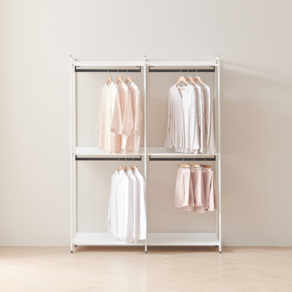 동서가구 디넬 시스템행거 철제 1600 드레스룸 2단 행거 옷장 DF923348