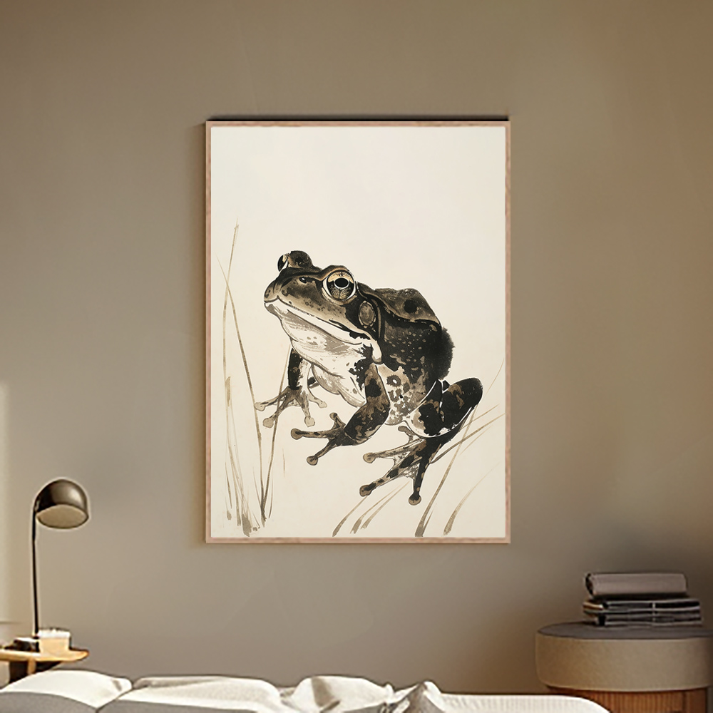 황금 두꺼비 80x80cm 무광골드 알루미늄 액자 이미지 6