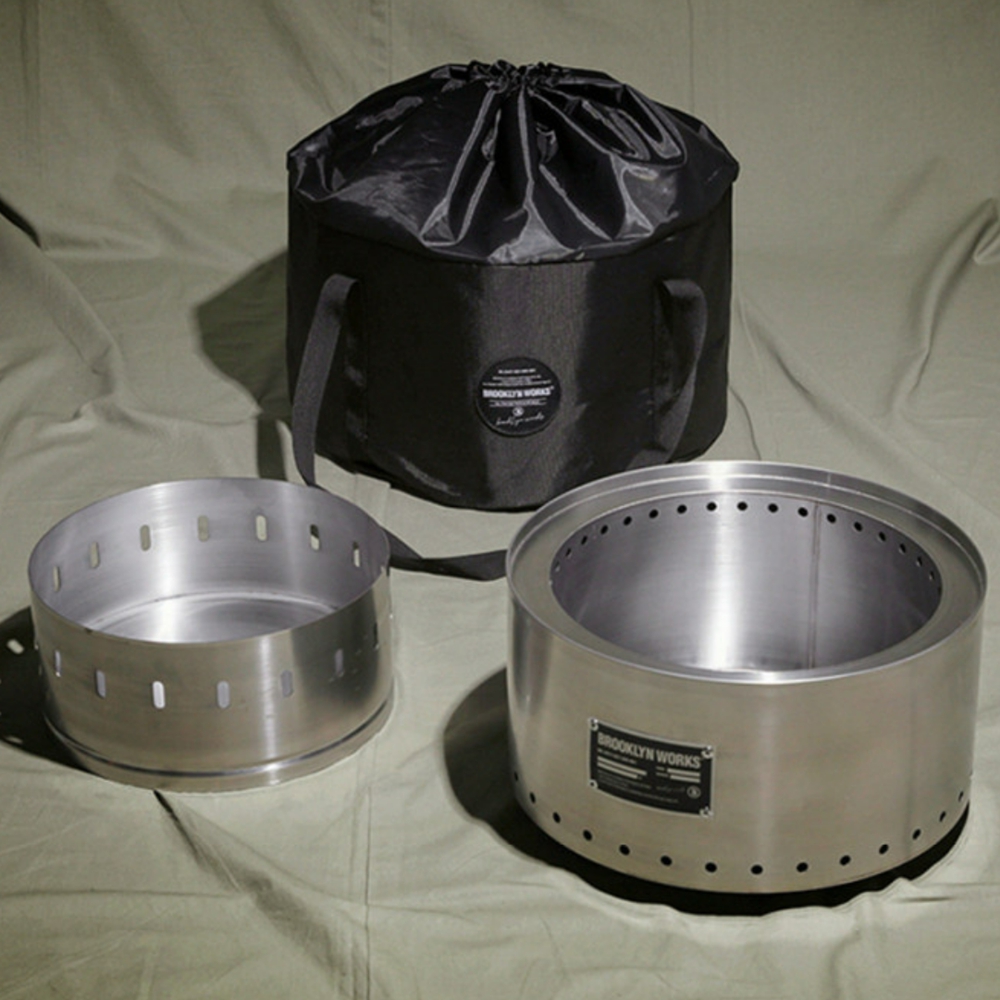 브루클린웍스 파이어핏 화로대 스테인레스 이중연소 캠핑화로대 바베큐그릴 화롯대