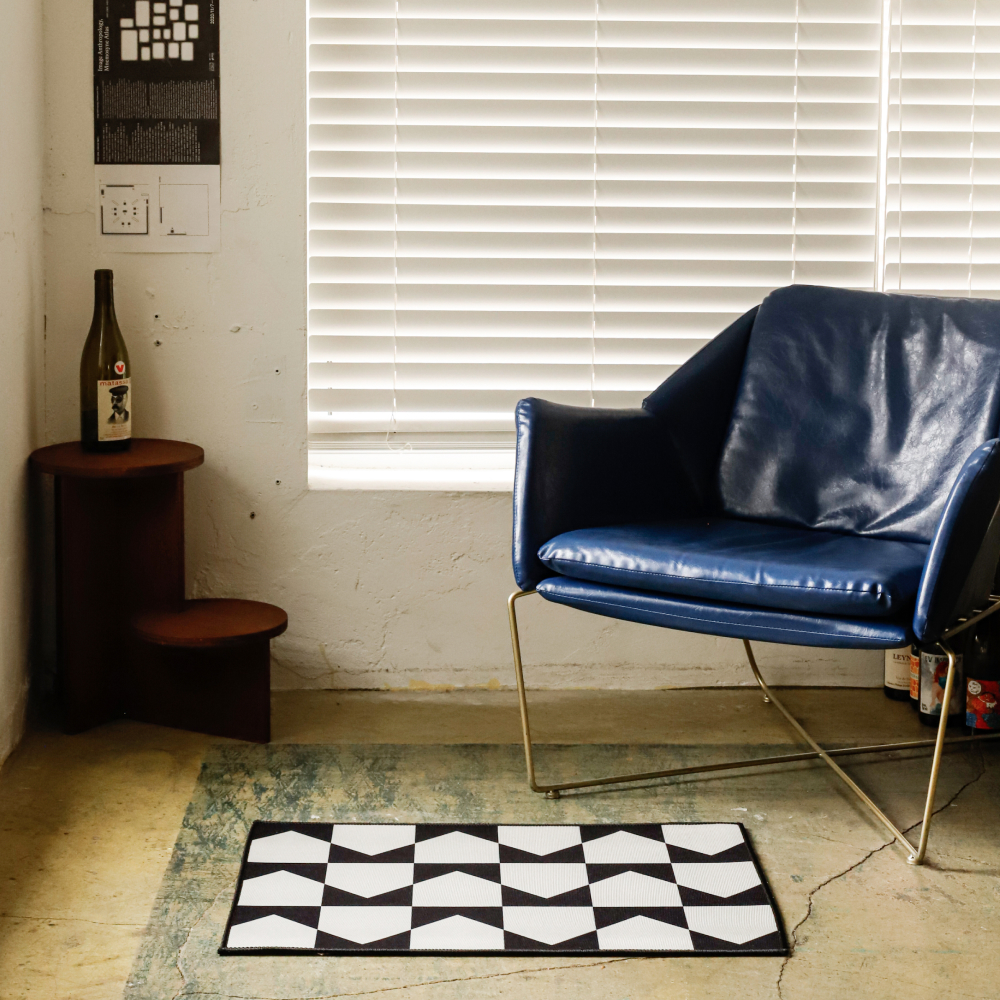 [에모프] 비비 체커보드 도어매트 주방 발매트 현관러그 50x70