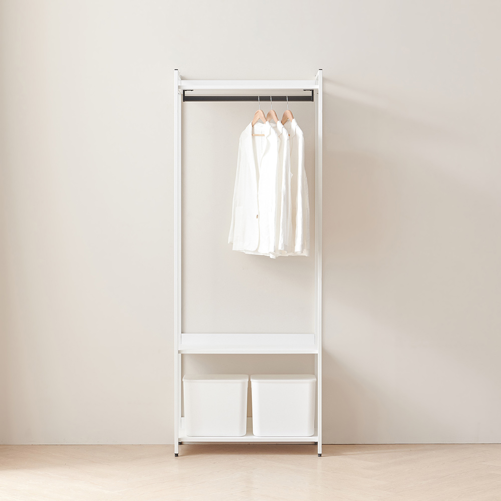 동서가구 디넬 시스템행거 조립식 800 철제 드레스룸 1단 행거 옷장 DF923362