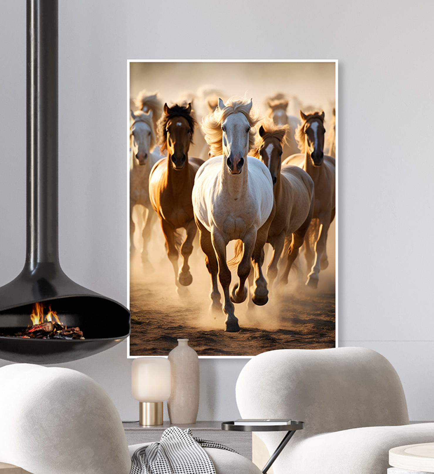 성공의 질주마 말그림 액자 출세운 승진운 합격기원 야생마 대형 거실 풍수인테리어그림 A4