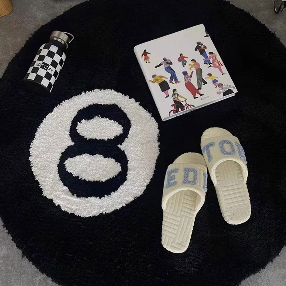 귀여운 8번공 인테리어 침실 원형 러그 대형 워셔블 중형 디자인 사계절 카페트 - 상세 이미지 2