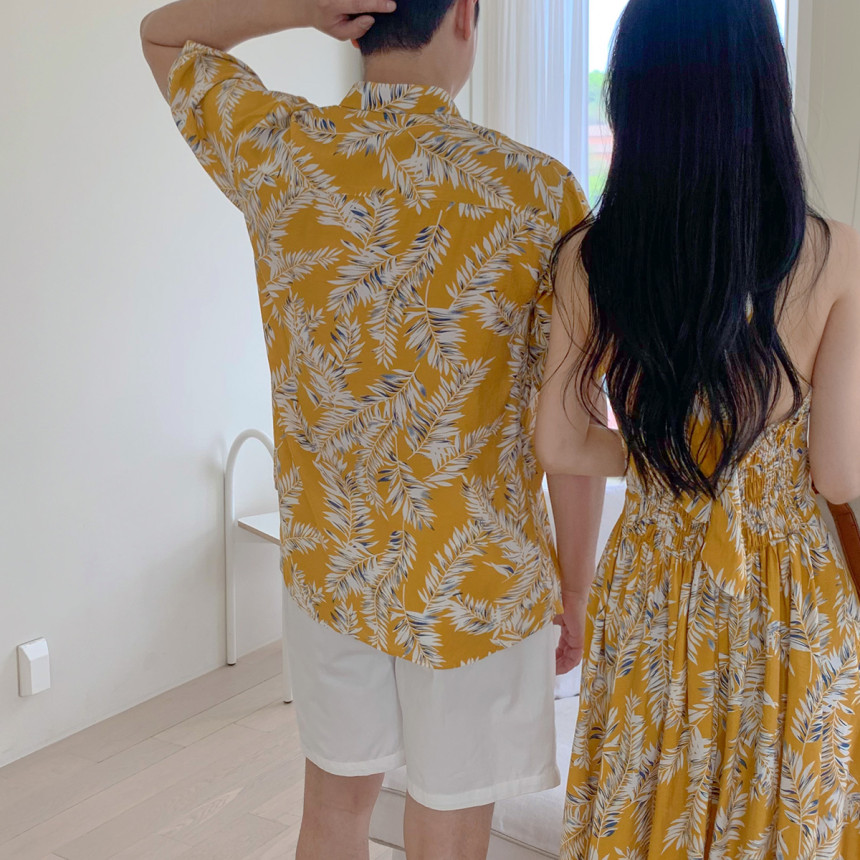 [꼬낄] 옐로우 플라워 하와이안 가족여행룩, 바캉스 야자수원피스,휴양지여름옷,빅사이즈 가족룩 상세 이미지 11