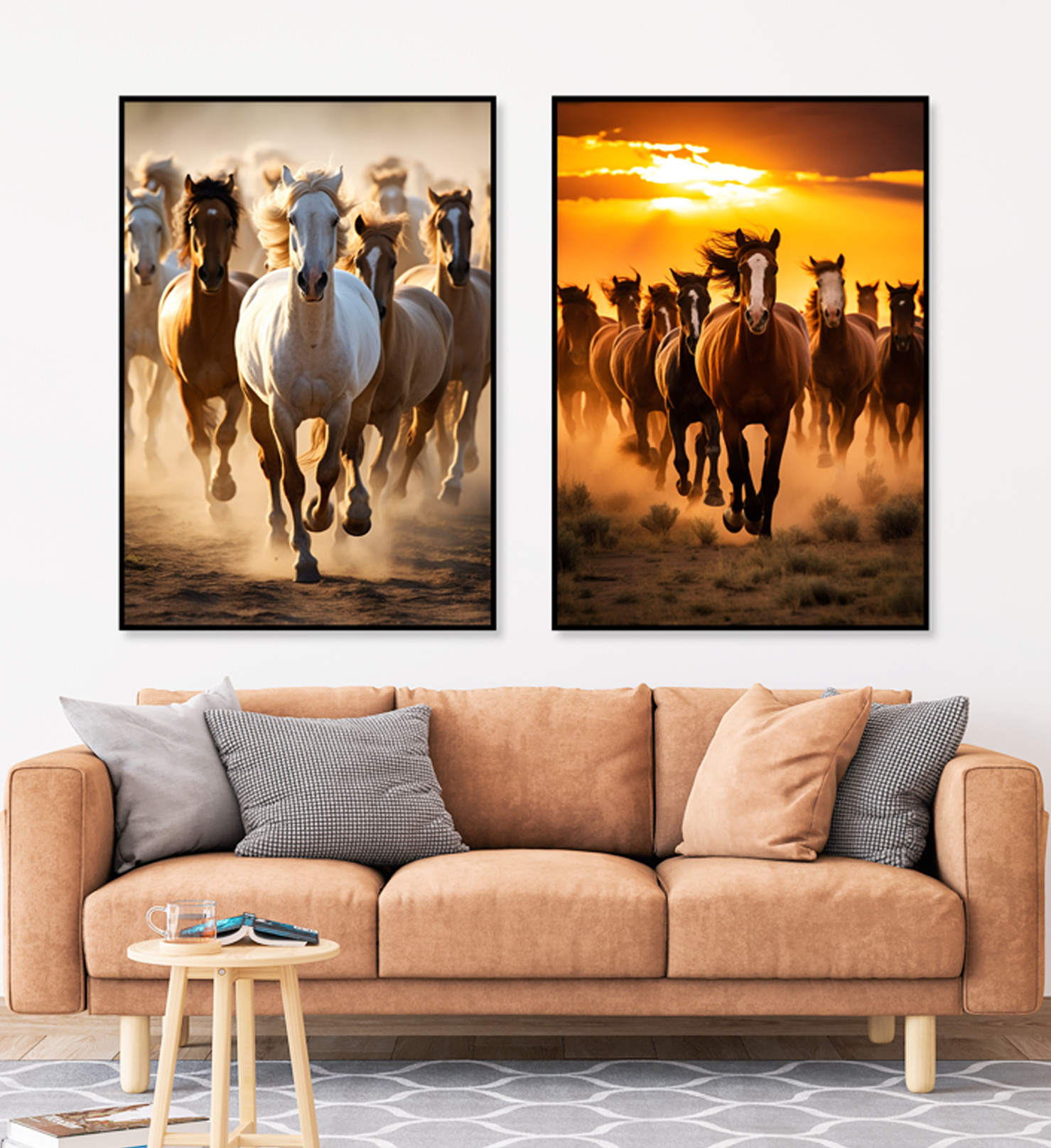 성공의 질주마 말그림 액자 출세운 승진운 합격기원 야생마 대형 거실 풍수인테리어그림 A4