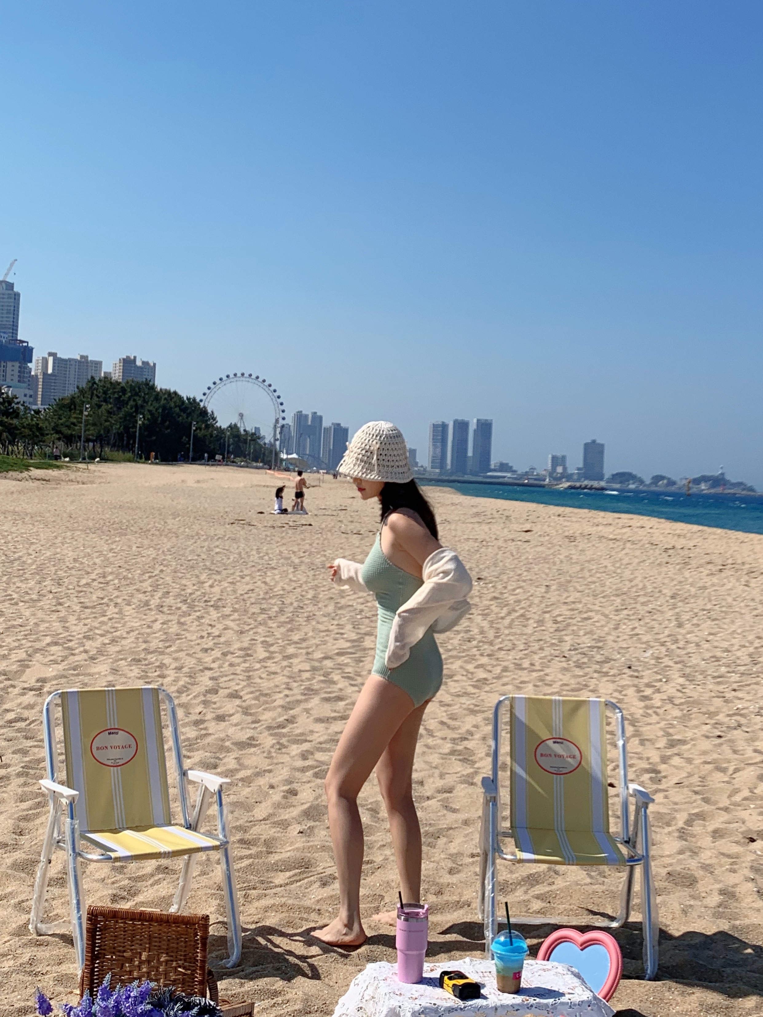 [편한스판] 홀터넥 모노키니 심플 셔링 수영복 휴양지 여름 비키니 호캉스 상세 이미지 18